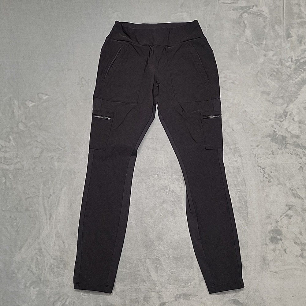 Athleta Headlands Hybrid Cargo Women 8 Black Hiking Travel Outdoor Tech Pants